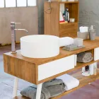 Consola de baño de teca de diseño moderno en teca natural Pistoia viadurini