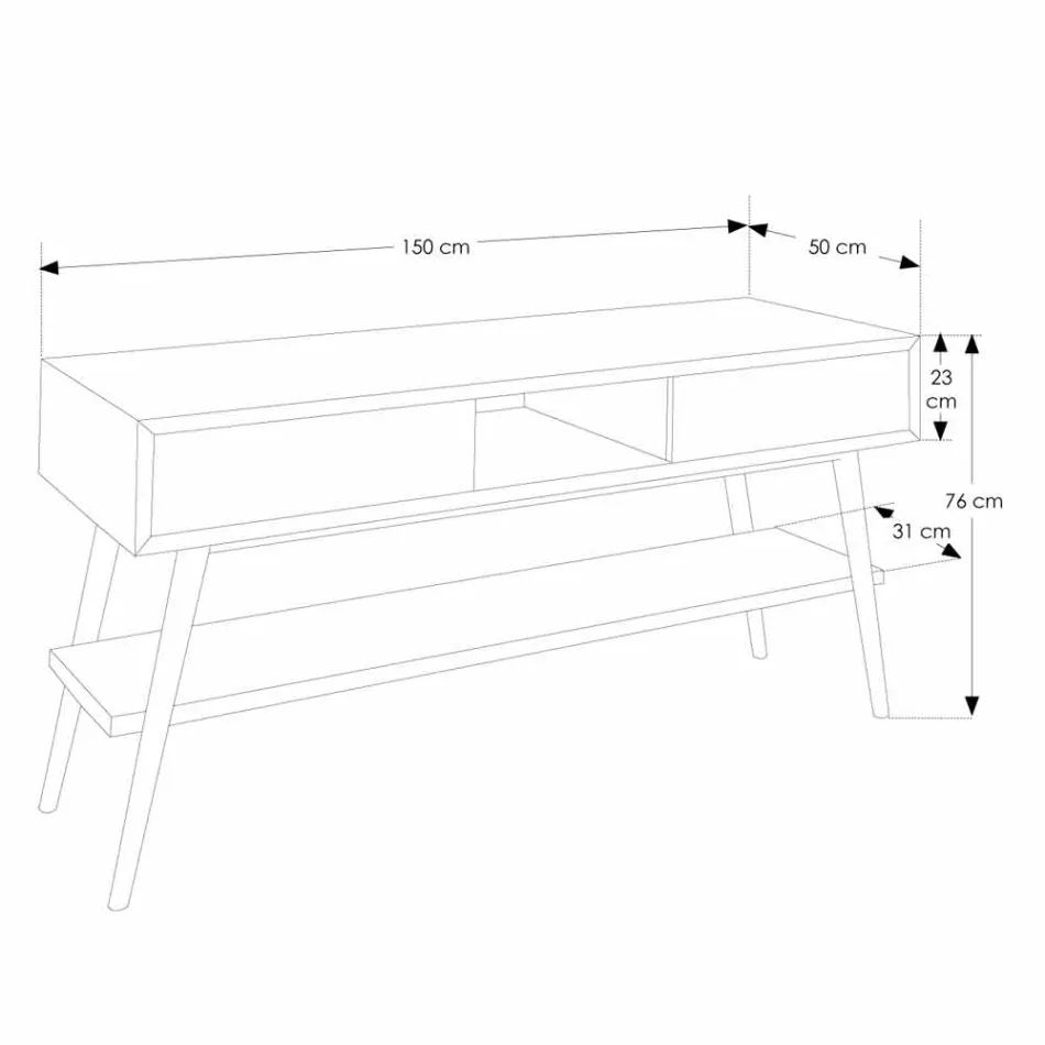 Consola de baño de teca de diseño moderno en teca natural Pistoia viadurini