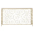 Consola de entrada en hierro con acabado dorado con tablero de mármol - Carlotta viadurini