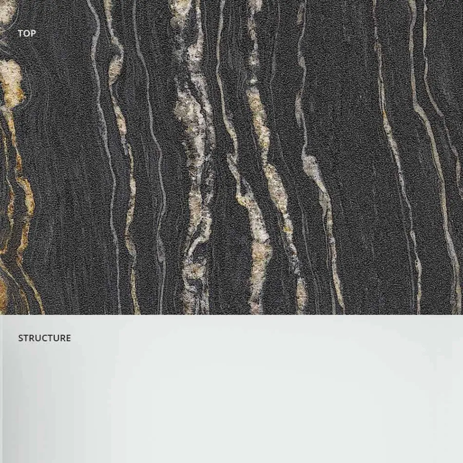 Consola de diseño con tablero de mármol y base de vidrio Made in Italy - Molino viadurini