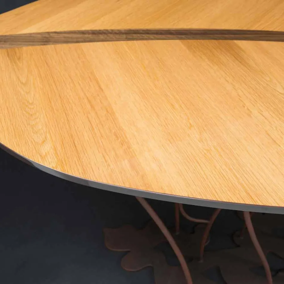 Consola de diseño y artesanía de madera de roble nogal Fenice viadurini