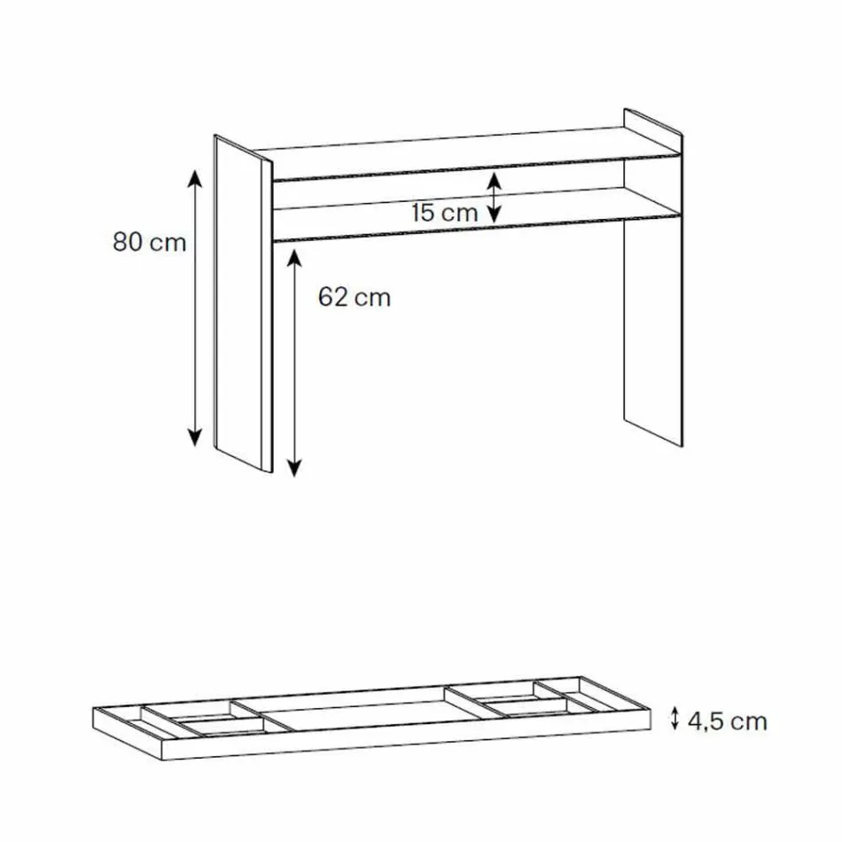 Consola de diseño en cristal extra claro con bandeja Made in Italy - Imperative viadurini