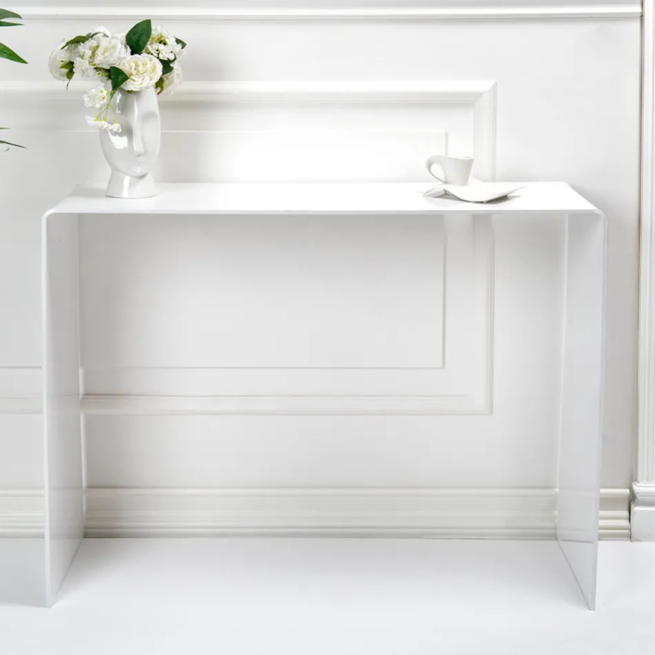 Consola fija en plexiglás blanco o ahumado Made in Italy - Genio viadurini