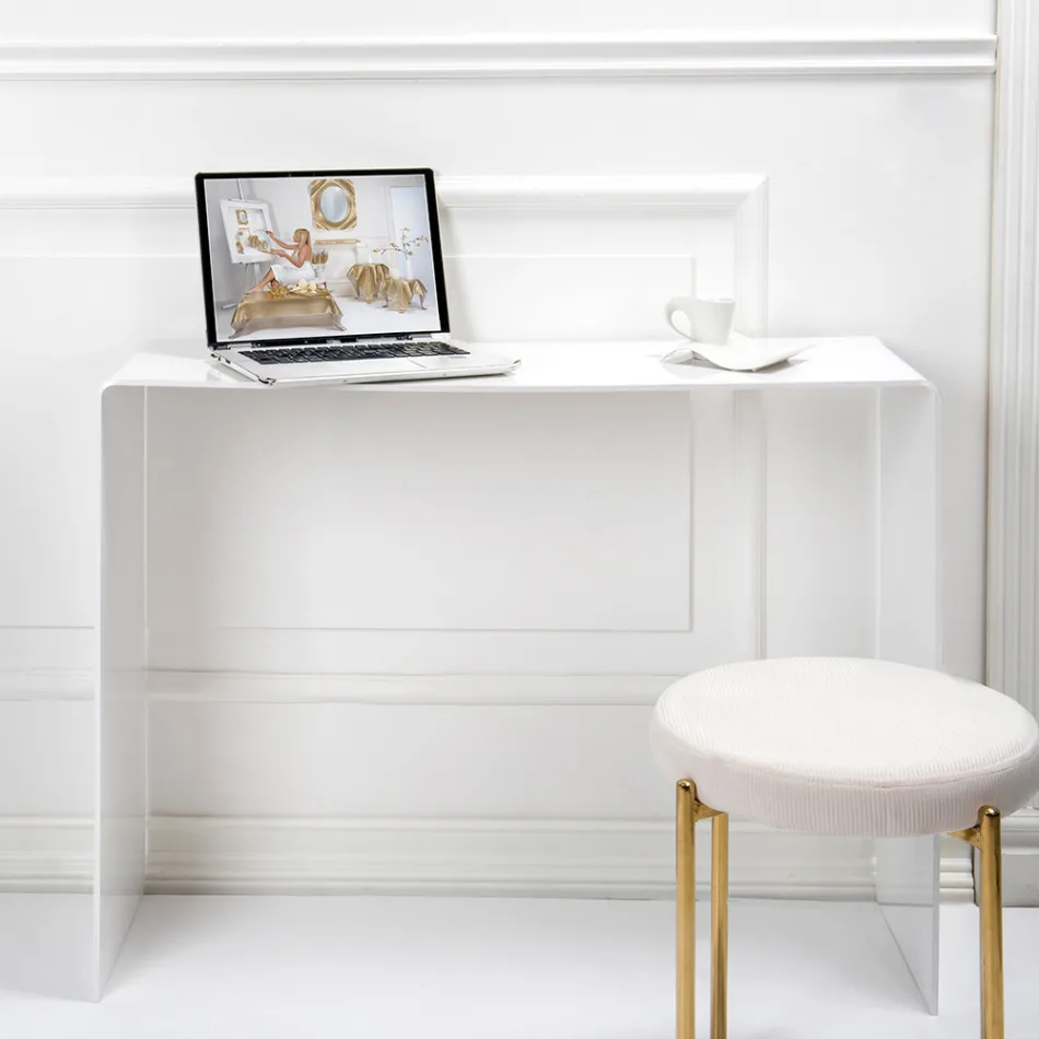 Consola fija en plexiglás blanco o ahumado Made in Italy - Genio viadurini