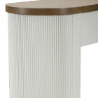 Consola de madera con tablero e inserciones de diseño redondeado y cajón - Rachel viadurini