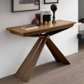 Consola de mesa en madera y metal extensible hasta 295 cm Made in Italy - Timedio