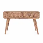 Consola de madera de sheesham con dos cajones de diseño de lujo Homemotion - Fregene viadurini