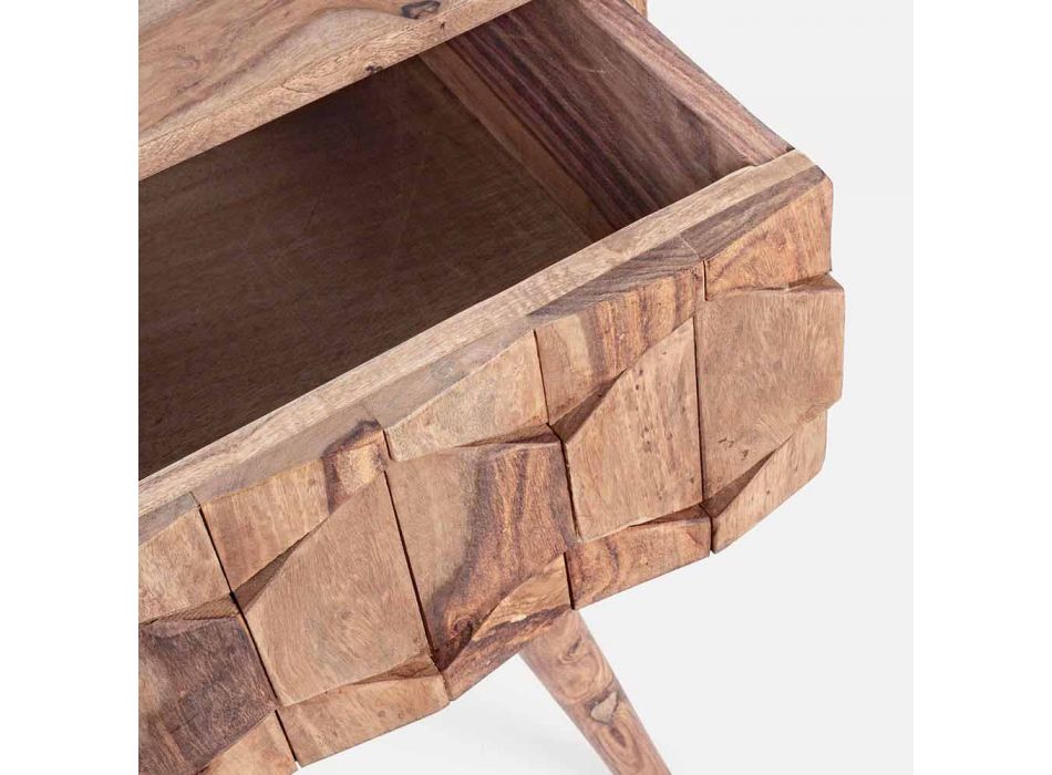 Consola de madera de sheesham con dos cajones de diseño de lujo Homemotion - Fregene viadurini