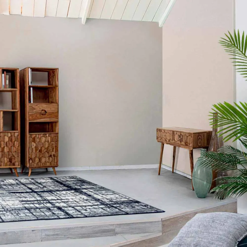 Consola de madera de sheesham con dos cajones de diseño de lujo Homemotion - Fregene viadurini