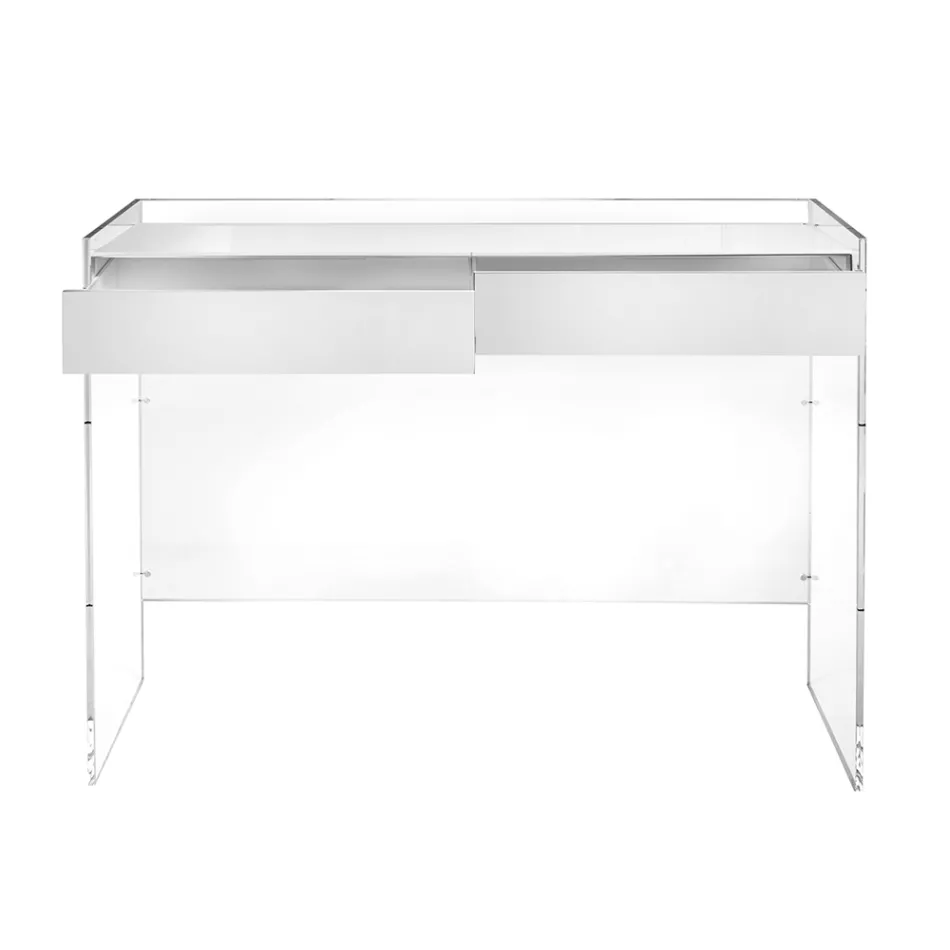 Mesa consola en tres acabados, fabricada en plexiglás, hecha en Italia - Fedra viadurini