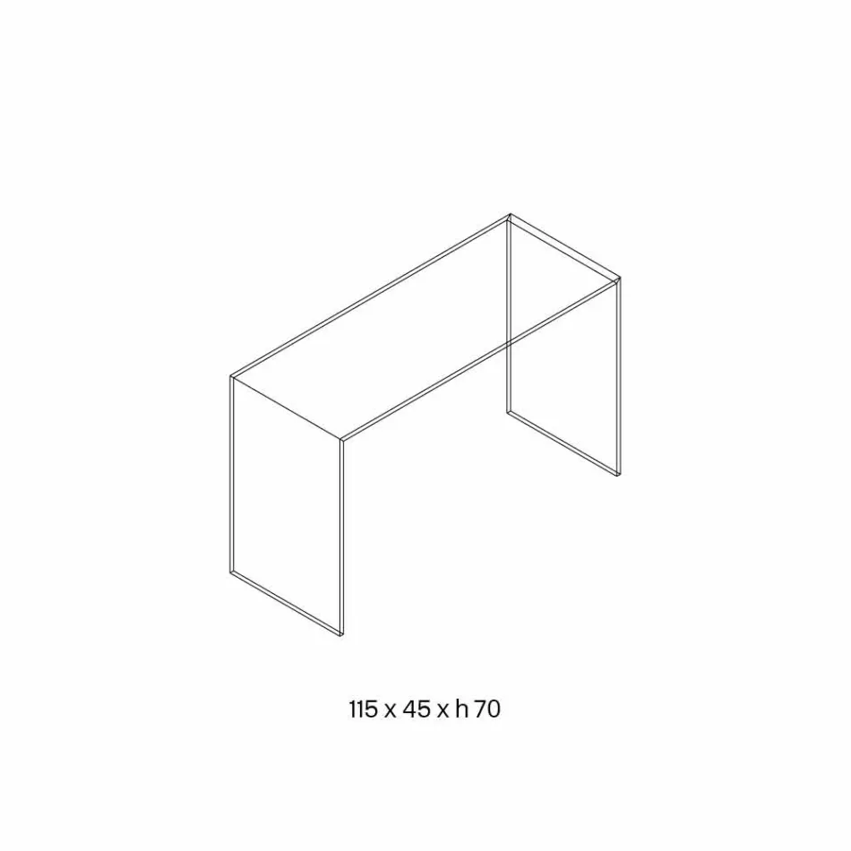 Consola en vidrio extraclaro elegante diseño minimalista 2 dimensiones - Selex viadurini