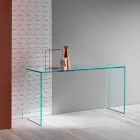 Consola en vidrio extraclaro elegante diseño minimalista 2 dimensiones - Selex viadurini