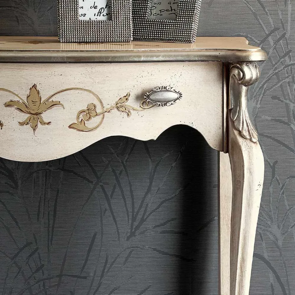 Consola de entrada clásica de madera con cajón Made in Italy - Ottaviano viadurini