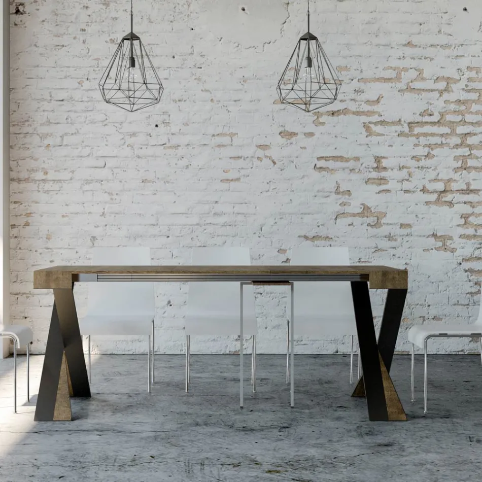 Consola moderna extensible a 300 cm con estructura antracita Made in Italy - Avventura viadurini