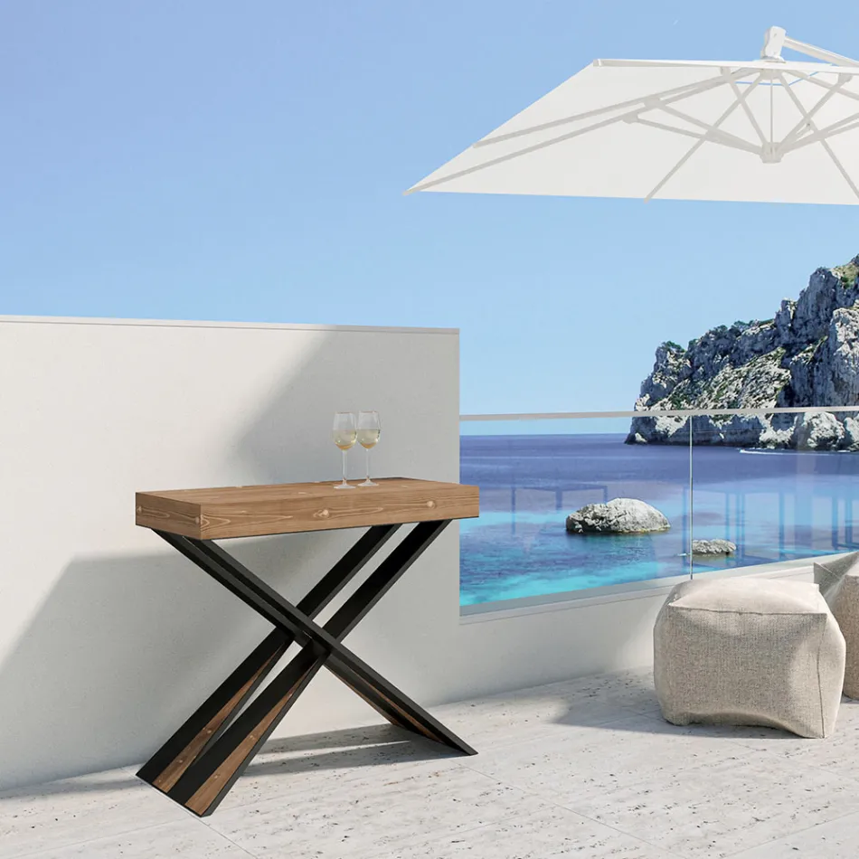 Consola moderna extensible a 300 cm con estructura antracita Made in Italy - Avventura viadurini