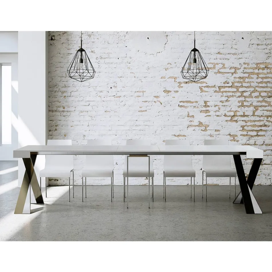 Consola moderna extensible a 300 cm con estructura antracita Made in Italy - Avventura viadurini