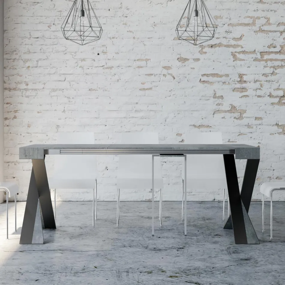 Consola moderna extensible a 300 cm con estructura antracita Made in Italy - Avventura viadurini