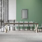 Consola moderna extensible a 300 cm con estructura blanca Made in Italy - Espejo viadurini