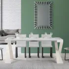 Consola moderna extensible a 300 cm con estructura blanca Made in Italy - Espejo viadurini