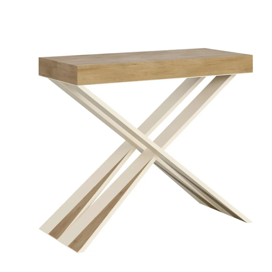 Consola moderna extensible a 300 cm con estructura blanca Made in Italy - Espejo viadurini