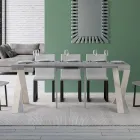 Consola moderna extensible a 300 cm con estructura blanca Made in Italy - Espejo viadurini