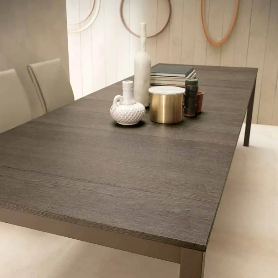 Consola moderna extensible en madera de roble y metal Made in Italy - Nappo viadurini