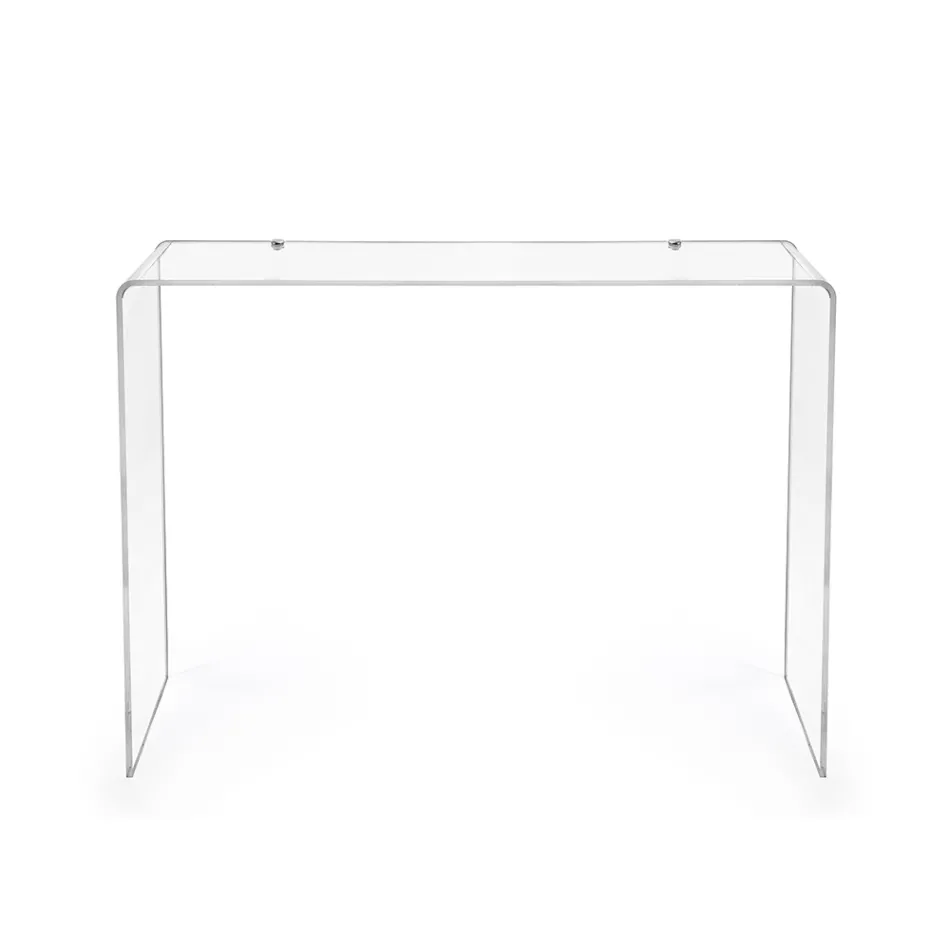 Mesa consola moderna en plexiglás transparente o multicolor, fabricada en Italia - Emy viadurini