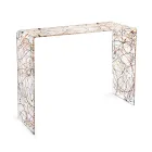 Mesa consola moderna en plexiglás transparente o multicolor, fabricada en Italia - Emy viadurini