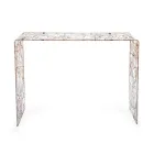 Mesa consola moderna en plexiglás transparente o multicolor, fabricada en Italia - Emy viadurini