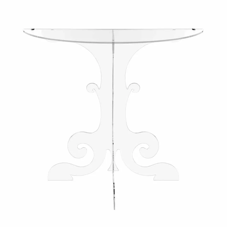 Consola moderna en plexiglás transparente producido en Italia, Belfiore viadurini