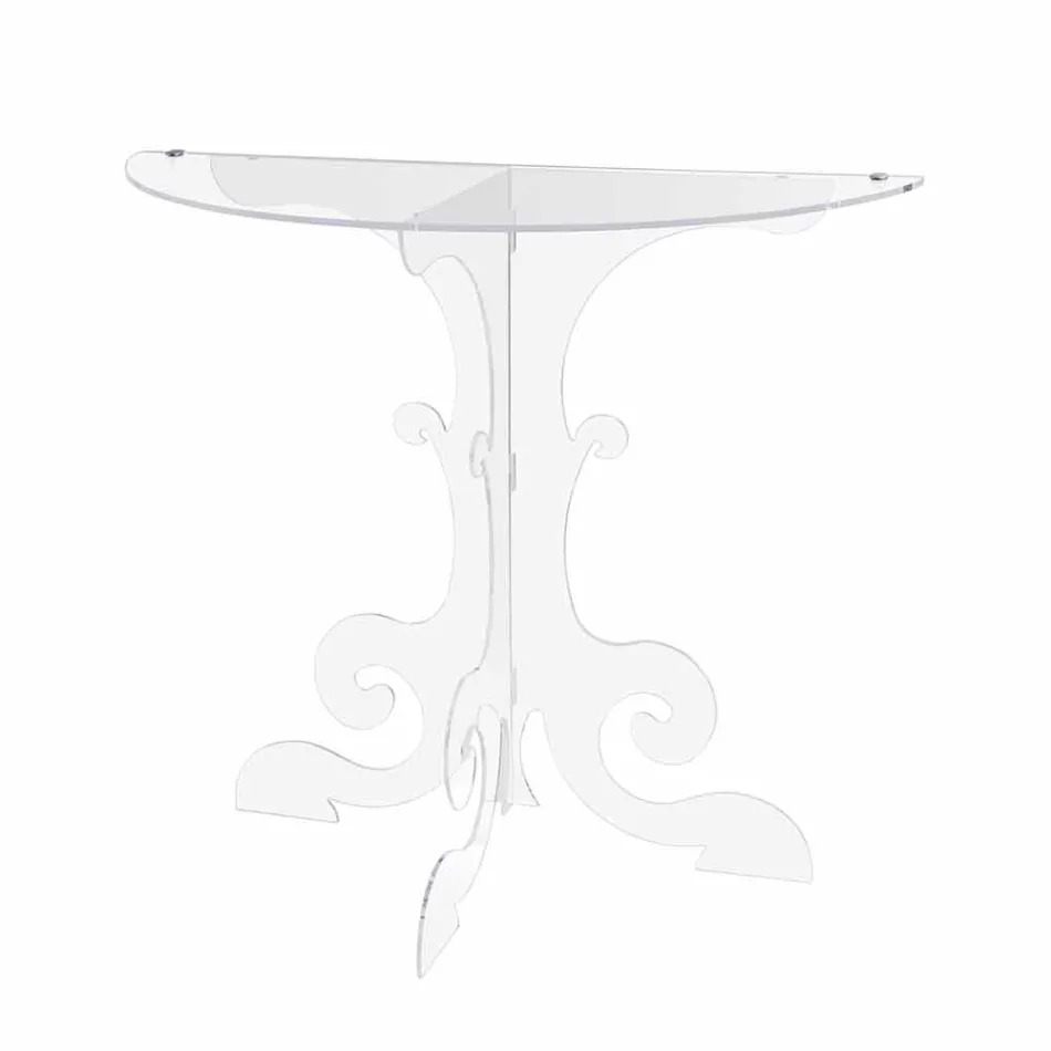 Consola moderna en plexiglás transparente producido en Italia, Belfiore viadurini