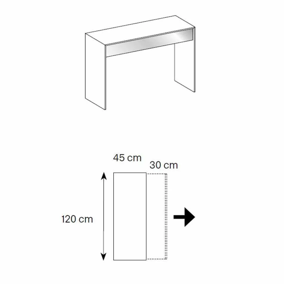 Consola de vidrio ahumado con cajón Made in Italy - Mantra viadurini