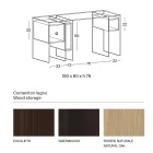 Escritorio consola en madera y vidrio extraclaro Made in Italy - Damiano viadurini