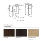 Escritorio consola en madera y vidrio extraclaro Made in Italy - Damiano viadurini