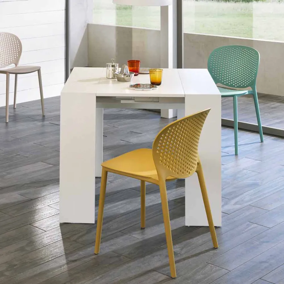 Consola extensible / mesa de comedor, l. 42.50 / 302.50xp.90 cm, Alvaro viadurini