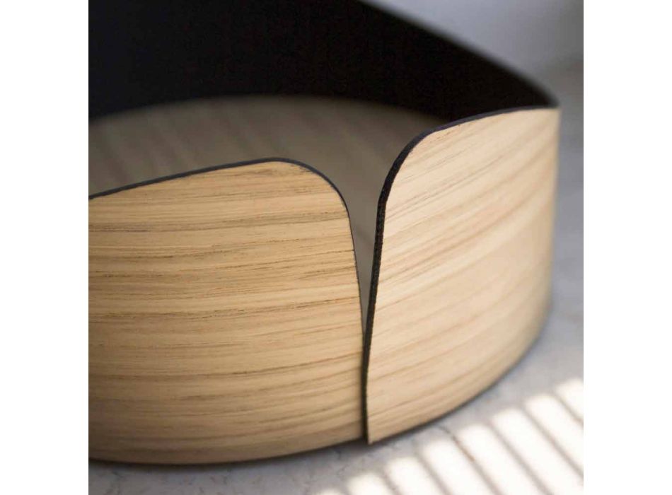 Caja Circular Moderna en Madera Real Made in Italy - Stan viadurini