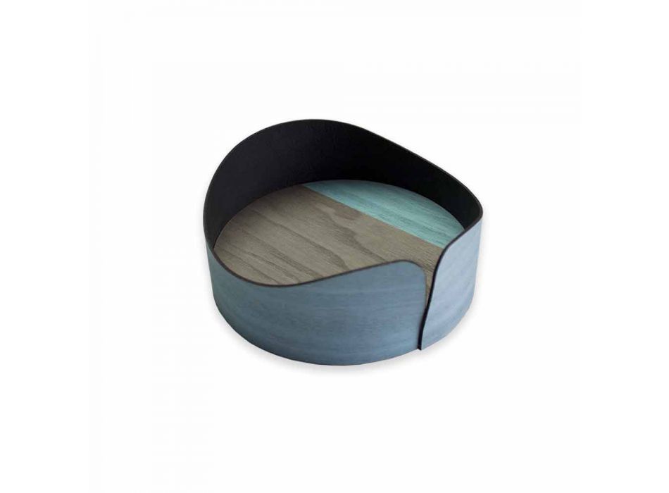 Caja Circular Moderna en Madera Real Made in Italy - Stan viadurini