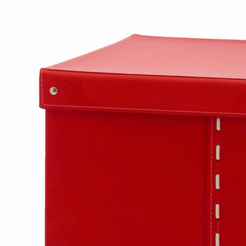 Caja de almacenamiento de cuero de diseño Made in Italy