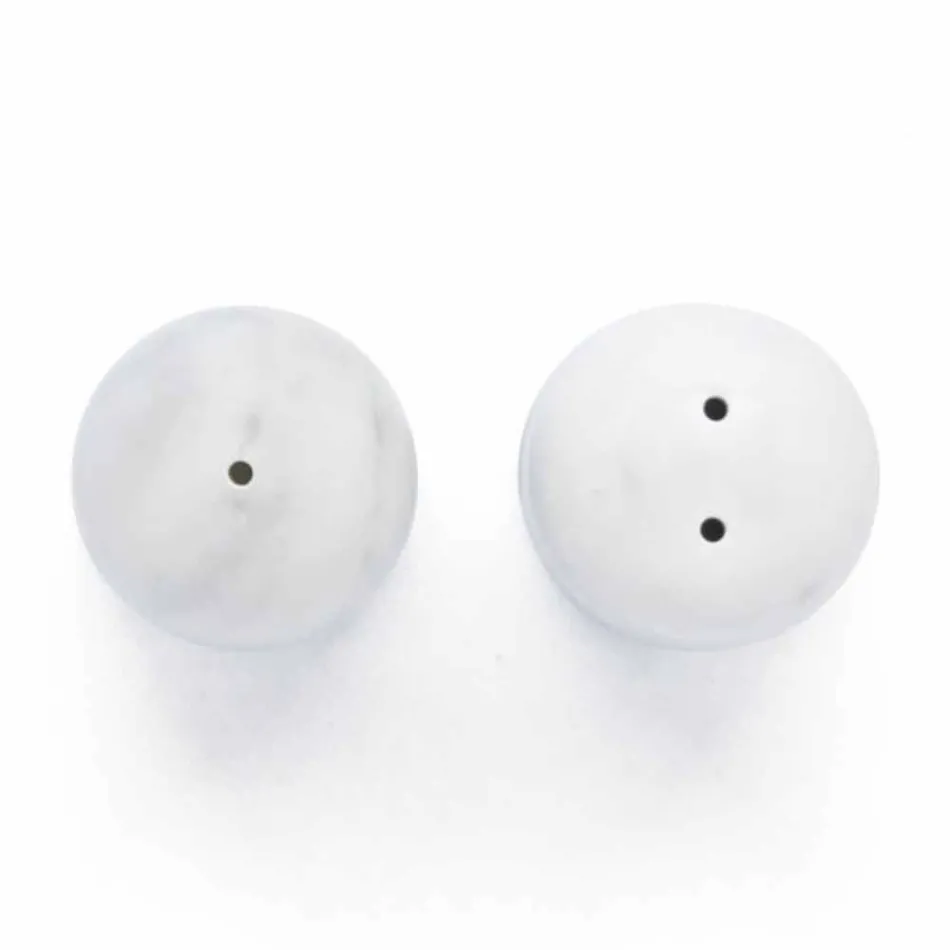 Contenedores de sal y pimienta en mármol de Carrara y Marquinia Made in Italy - Xino viadurini