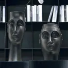 Par de adornos de cerámica con forma de cara, Made in Italy - Visage viadurini
