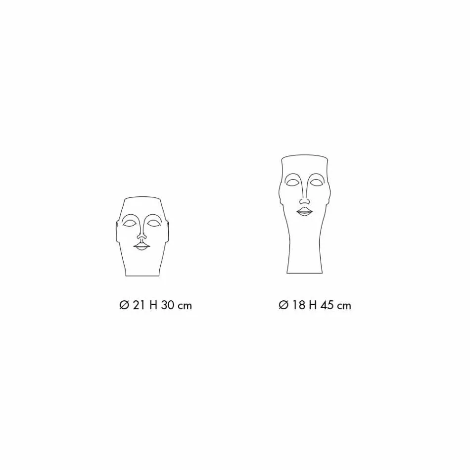 Par de adornos de cerámica con forma de cara, Made in Italy - Visage viadurini