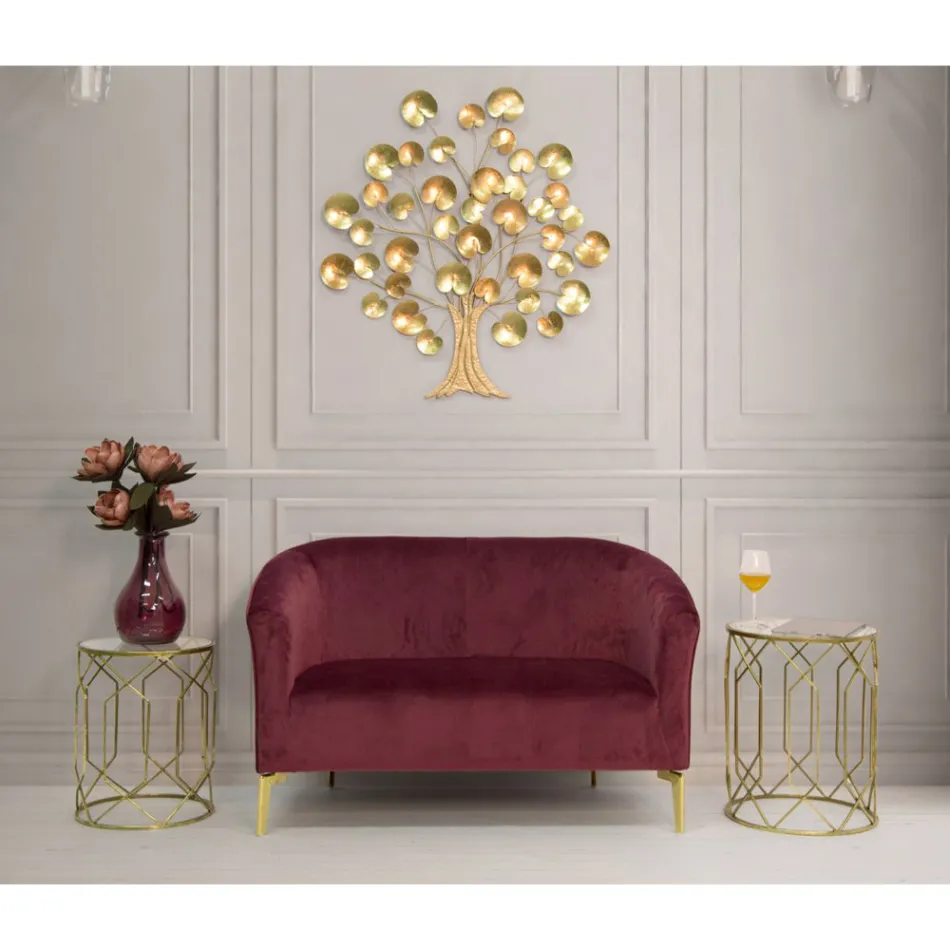 Par de Mesitas de Hierro Dorado con Tapa Redonda de Vidrio - Etro viadurini