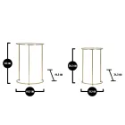 Par de Mesitas Redondas de Vidrio y Hierro Dorado - Avola viadurini