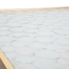 Par de mesas telefónicas cuadradas en hierro dorado y tapa de cristal - Pope viadurini