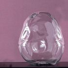 Par de jarrones decorativos de vidrio soplado transparente, Made in Italy - Pedro viadurini