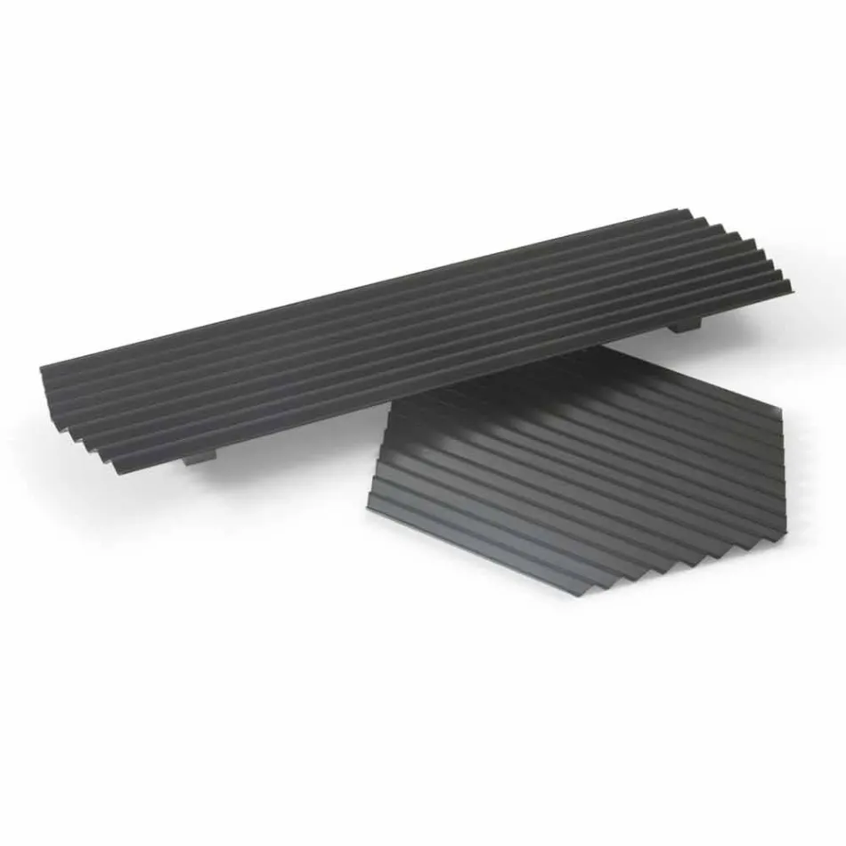 Par de bandejas en acero lacado negro o dorado de diseño moderno - Savona viadurini