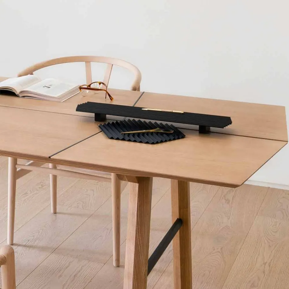 Par de bandejas en acero lacado negro o dorado de diseño moderno - Savona viadurini