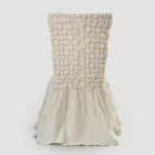 Elegante Funda de Silla con Respaldo para Salón en Lino Bordado - Panteo viadurini