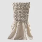 Elegante Funda de Silla con Respaldo para Salón en Lino Bordado - Panteo viadurini