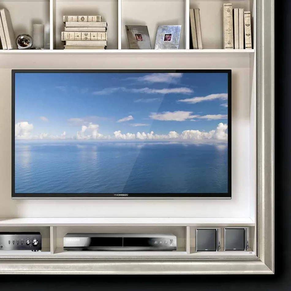 Soporte de pared de plasma con marco hecho a mano en Italia Mirko viadurini